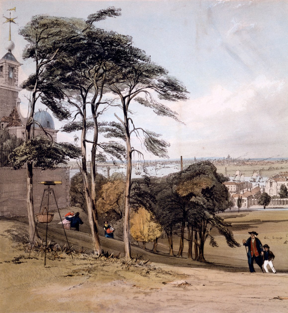 Utsikt över London från Greenwich Park, 1842 av Thomas Shotter Boys