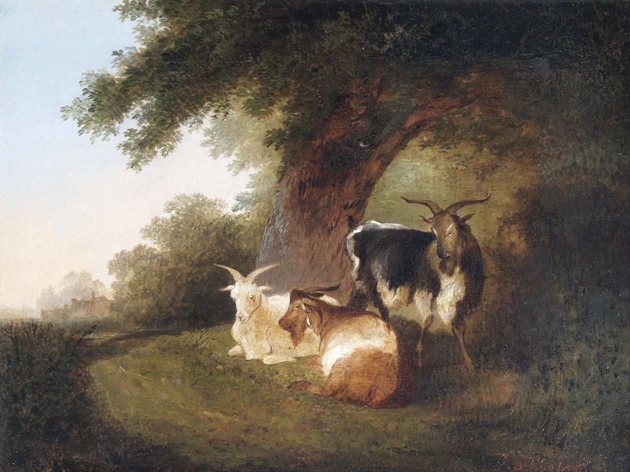 Tre getter i ett landskap, 1848 av Thomas Sidney Cooper
