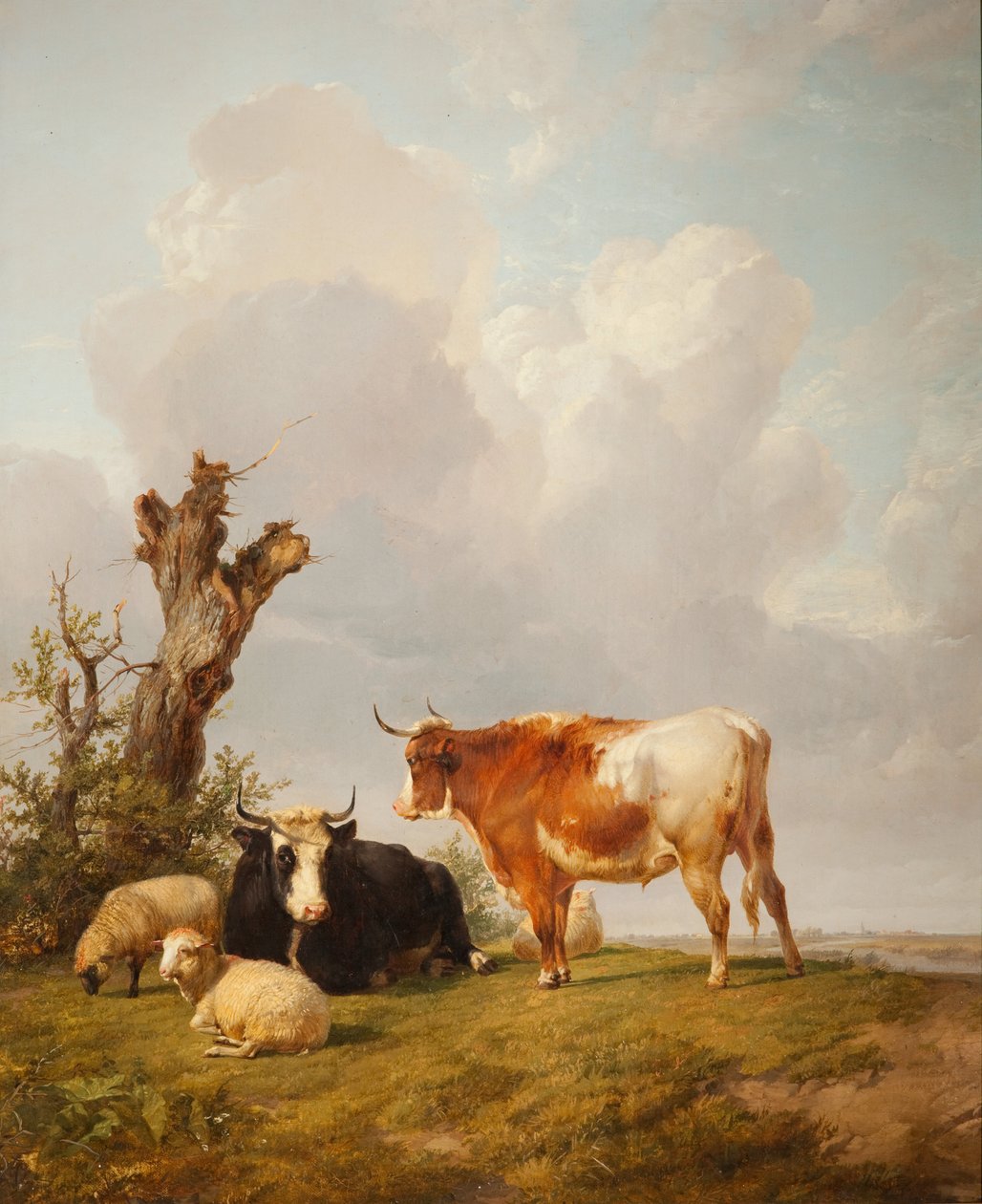 Utsikt i Stour Valley med två kor av Thomas Sidney Cooper