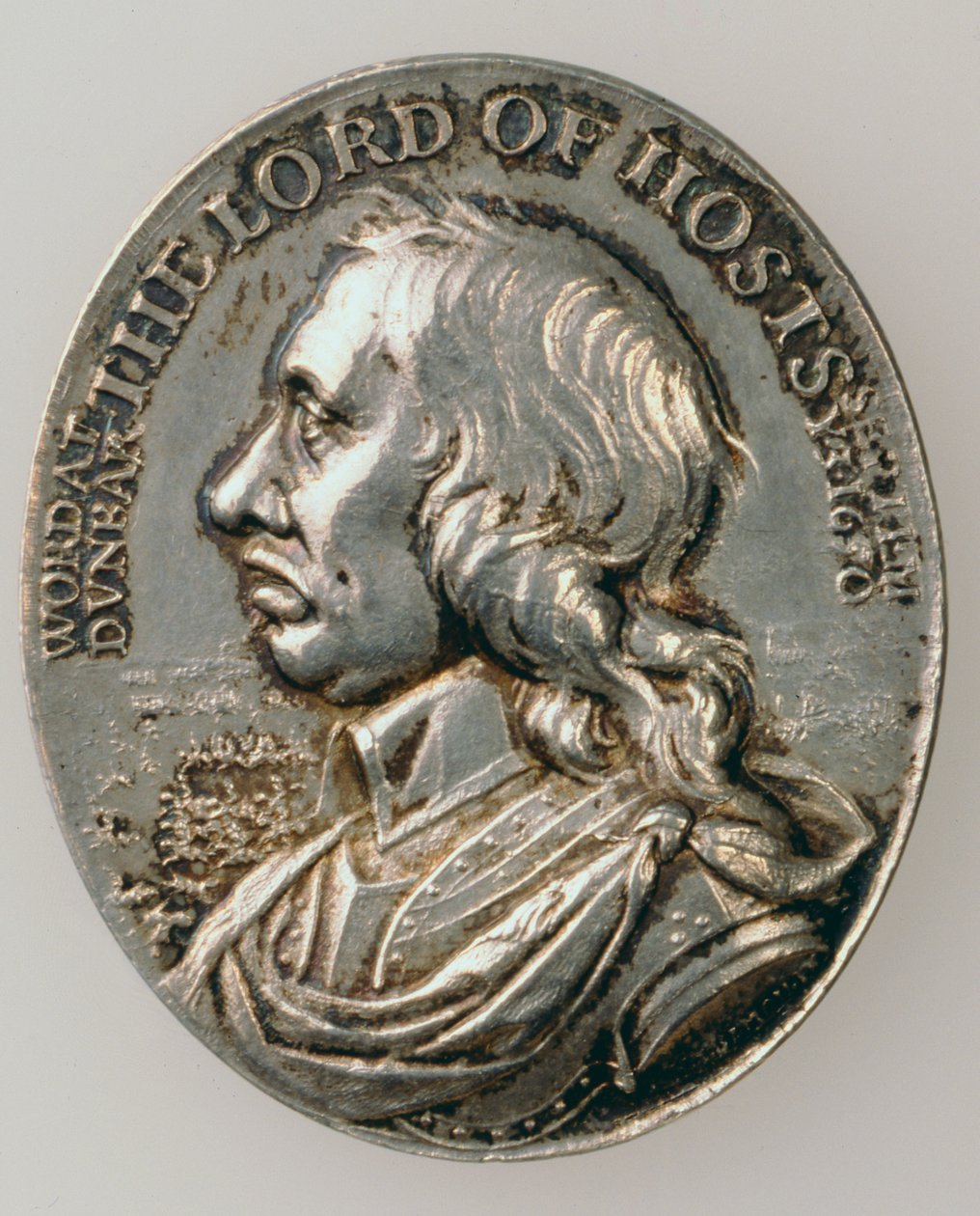 Dunbar-medalj föreställande Oliver Cromwell (1599-1658) 1650 (framsidan) (silver) (för baksidan se 168066) av Thomas Simon