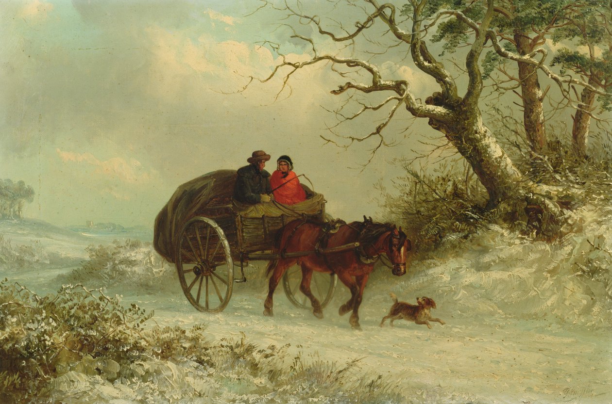 Går till marknaden på vintern (olja) av Thomas Smythe