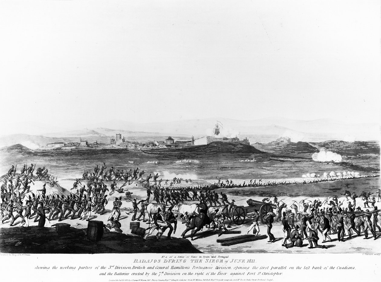 Badajos under belägringen av juni 1811, graverad av Charles Turner, 1812 av Thomas Staunton St. Clair