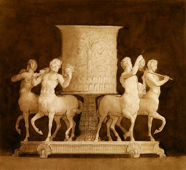 Design för en silverkalk (sepia bläck på papper) av Thomas Stothard