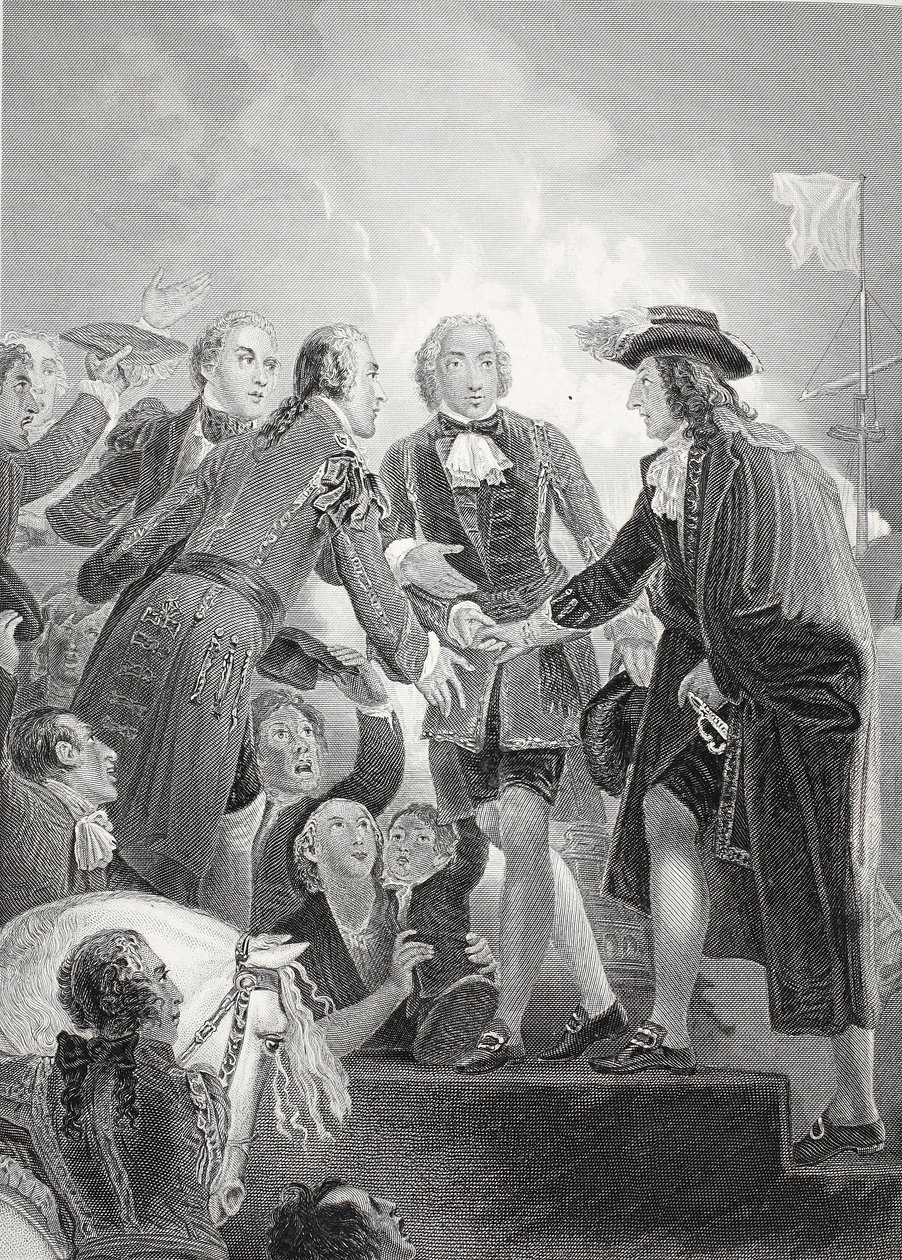 The Landing of William 3rd at Torbay, graverad av A.H. Payne av Thomas Stothard