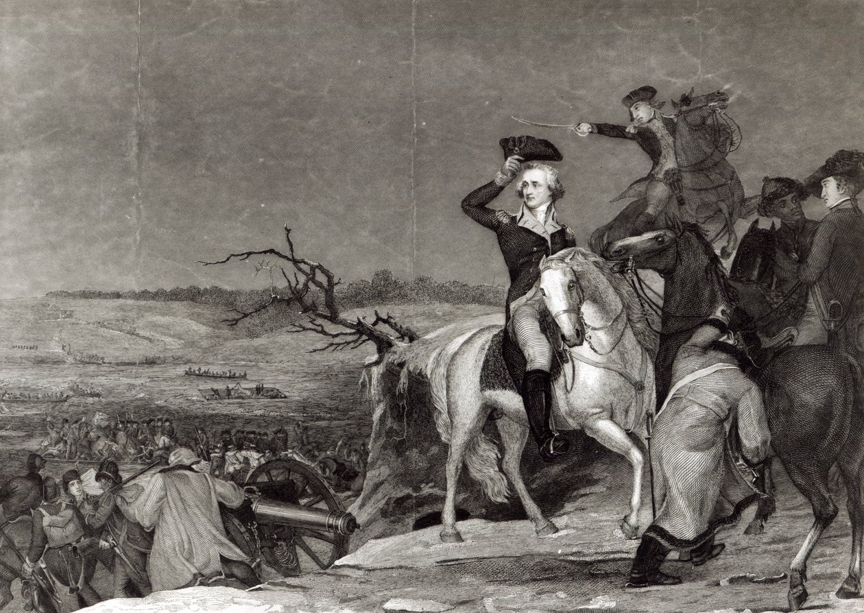 The Passage of the Delaware 1776, graverad av J.N. Gimbrede för 