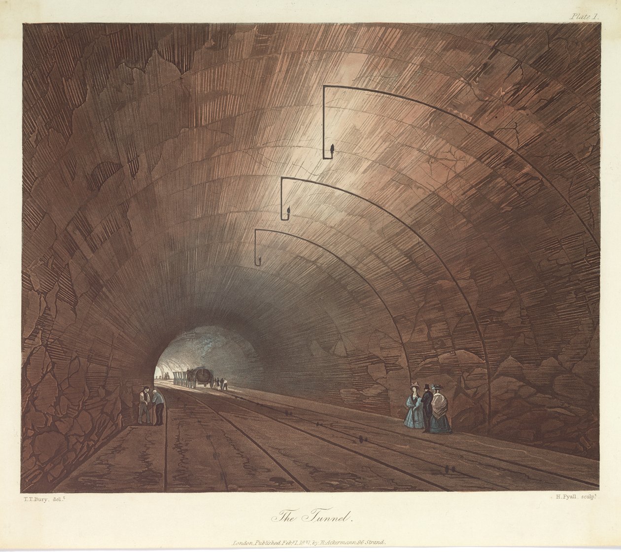 Tunneln, graverad av Henry Pyall (1795-1833) 1831 (färgad akvatint) av Thomas Talbot after Bury