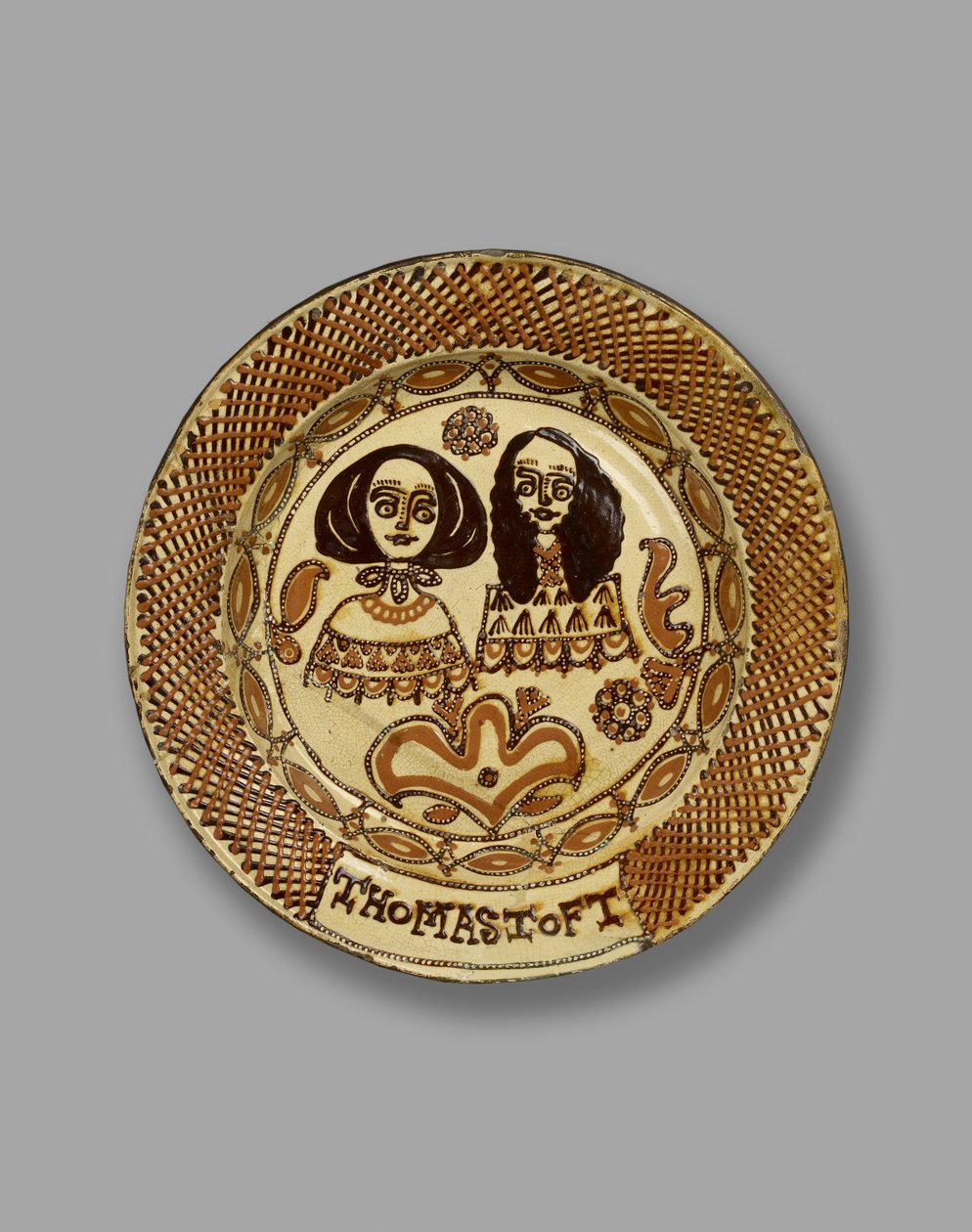 Toft Dish, Staffordshire slipware, ca 1670 (målad keramik) av Thomas Toft
