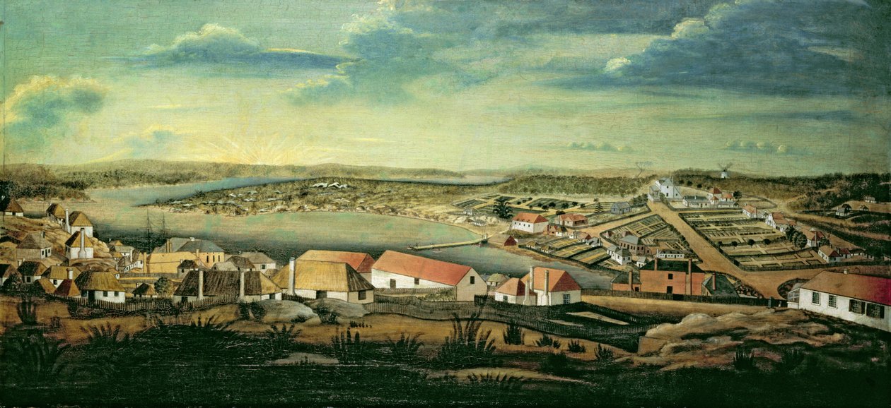 Sydney, huvudstad i New South Wales, ca 1800 av Thomas Watling