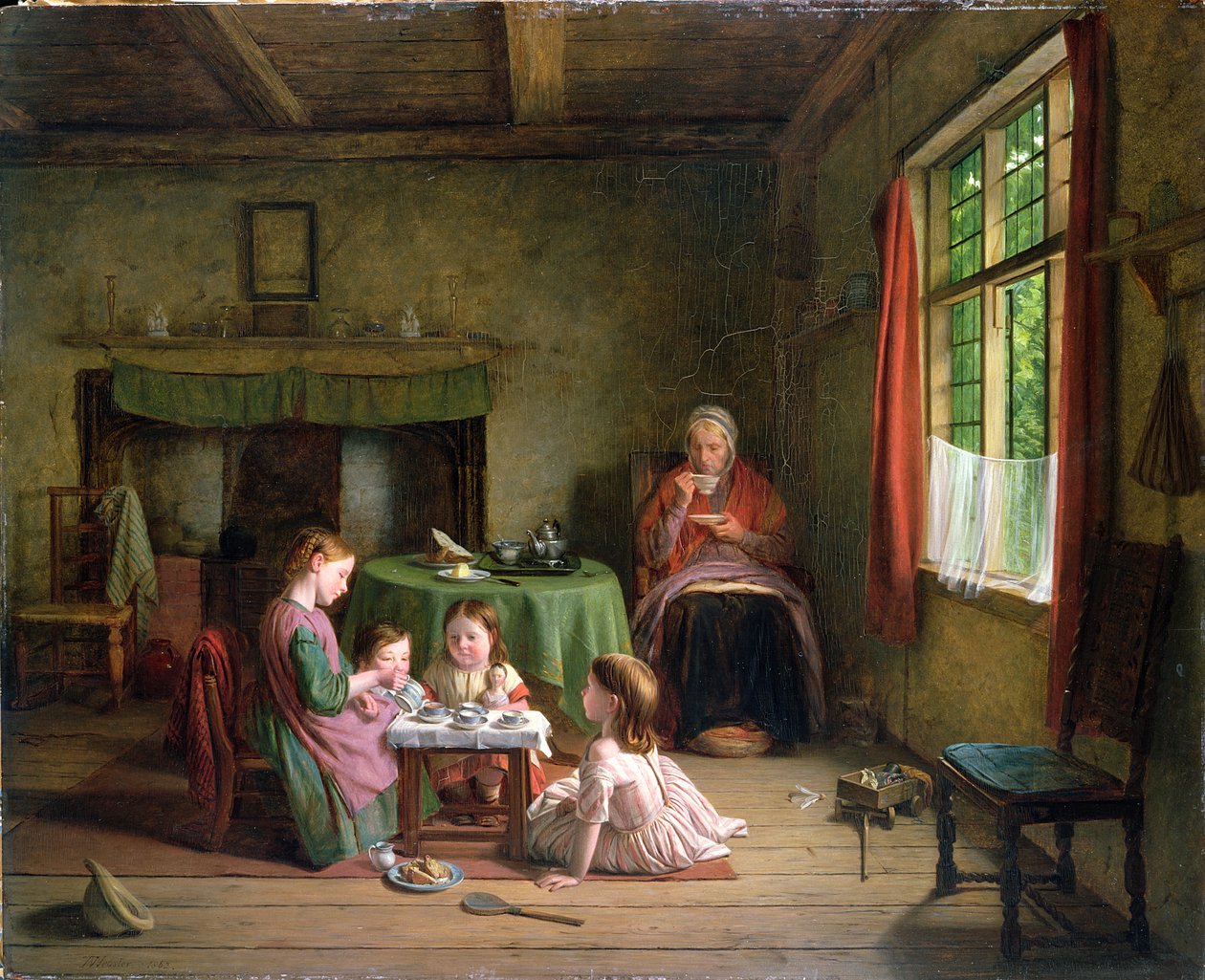 Ett teparty, 1862 (panel) av Thomas Webster
