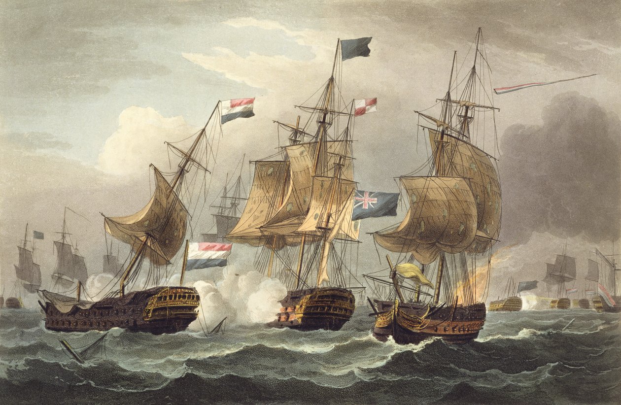 Action off Camperdown, 11 oktober 1797, graverad av Thomas Sutherland för J. Jenkins 