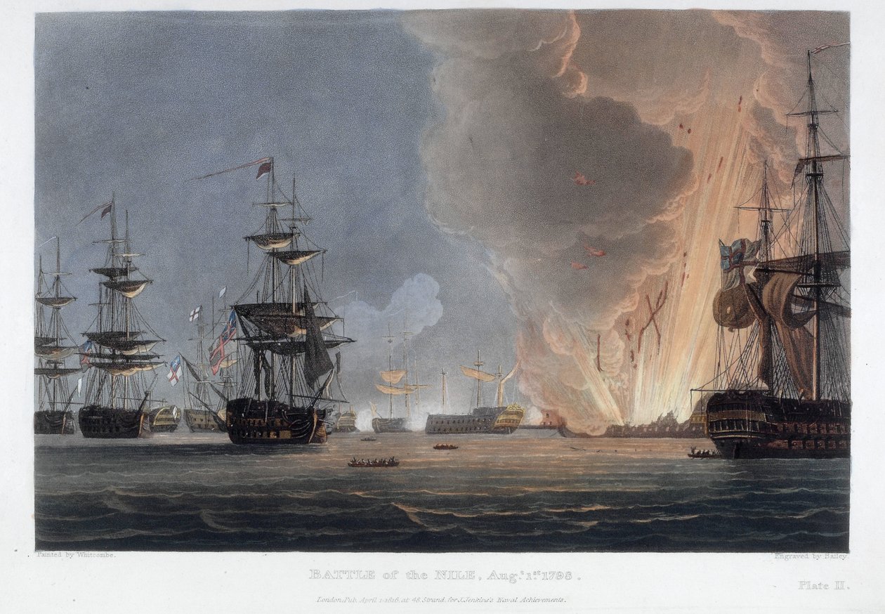 Slaget vid Nilen, augusti 1798 av Thomas Whitcombe