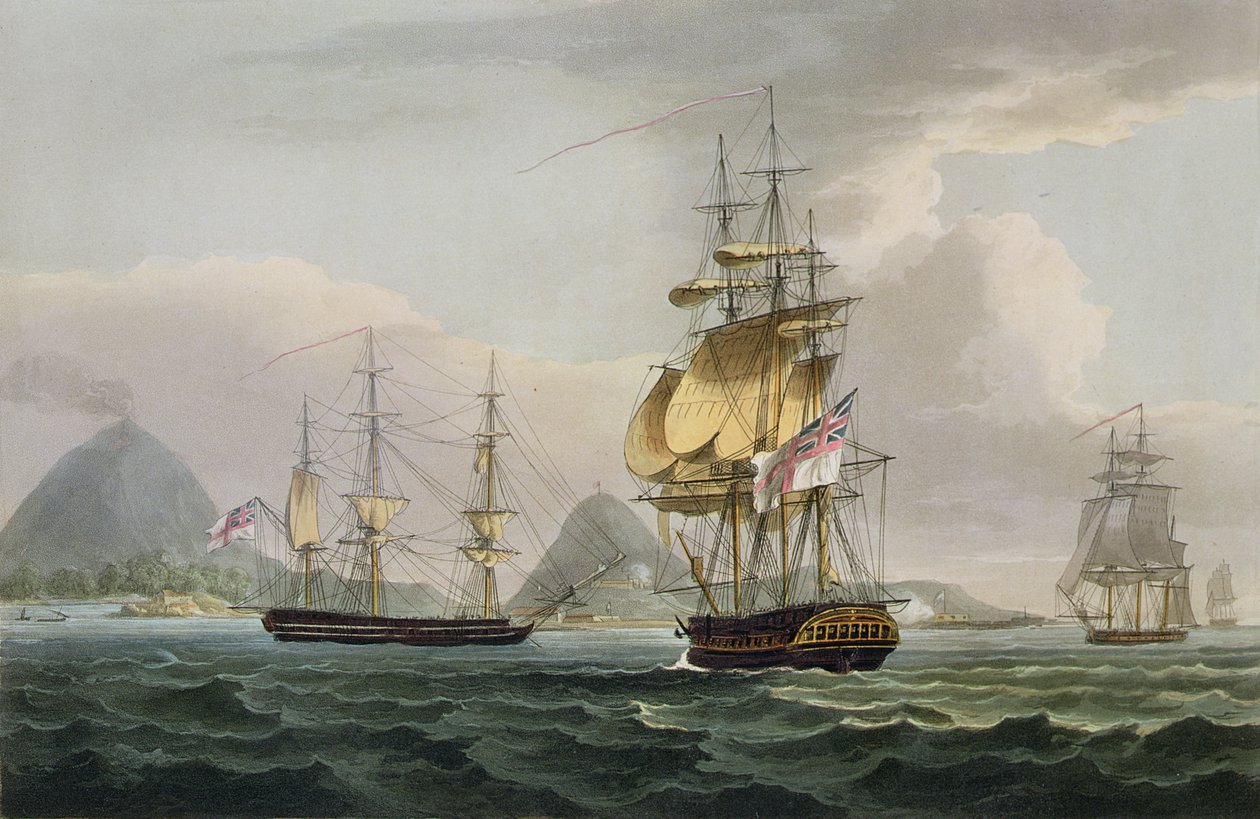 The Capture of the Island of Banda, 9 augusti 1810, graverad av Thomas Sutherland för J. Jenkins 