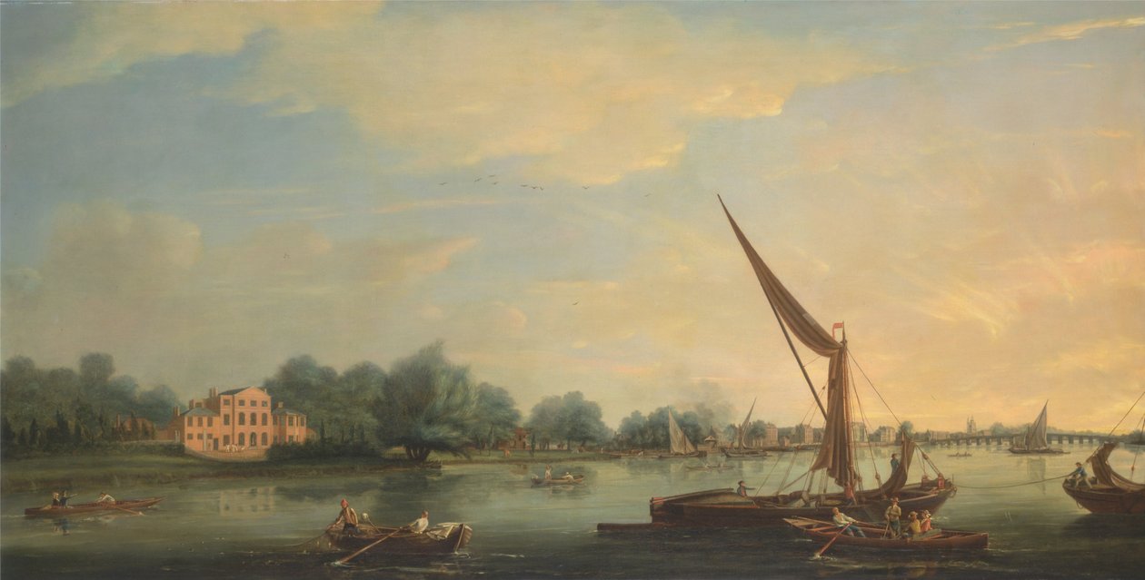 The Thames at Chelsea av Thomas Whitcombe