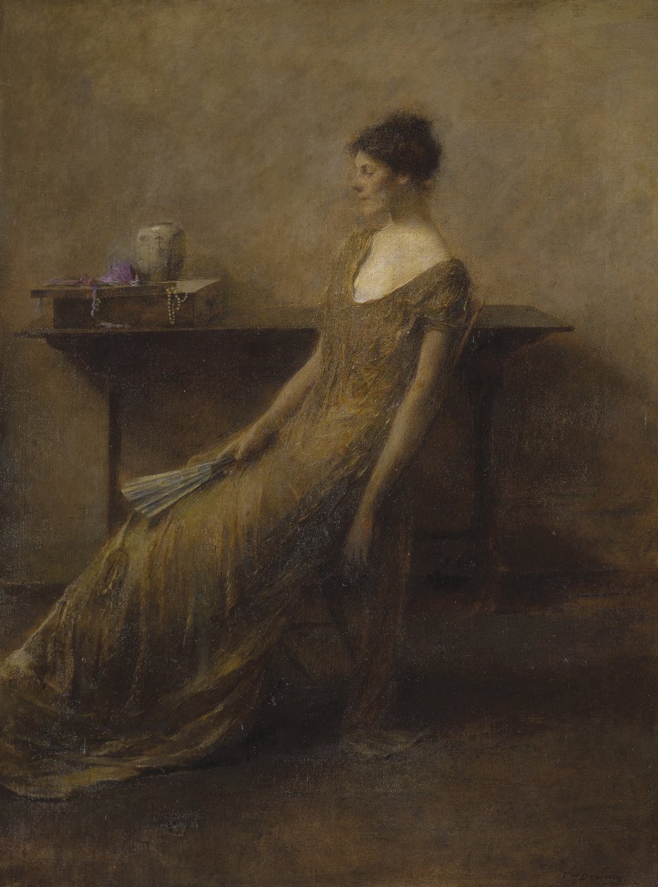 Lady in Gold av Thomas Wilmer Dewing