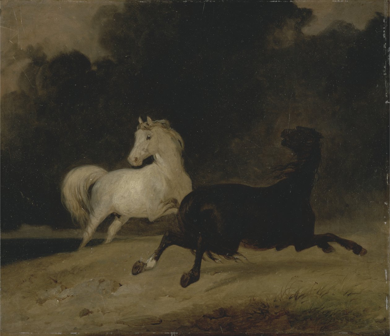 Hästar i ett åskväder, 1823 av Thomas Woodward