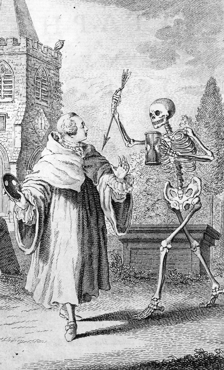 Frontispice av "Select Epitaphs" av William Toldervy, graverad av Louis Philippe Biotard (fl.1738-63), tryckt 1755 av Thomas Worlidge