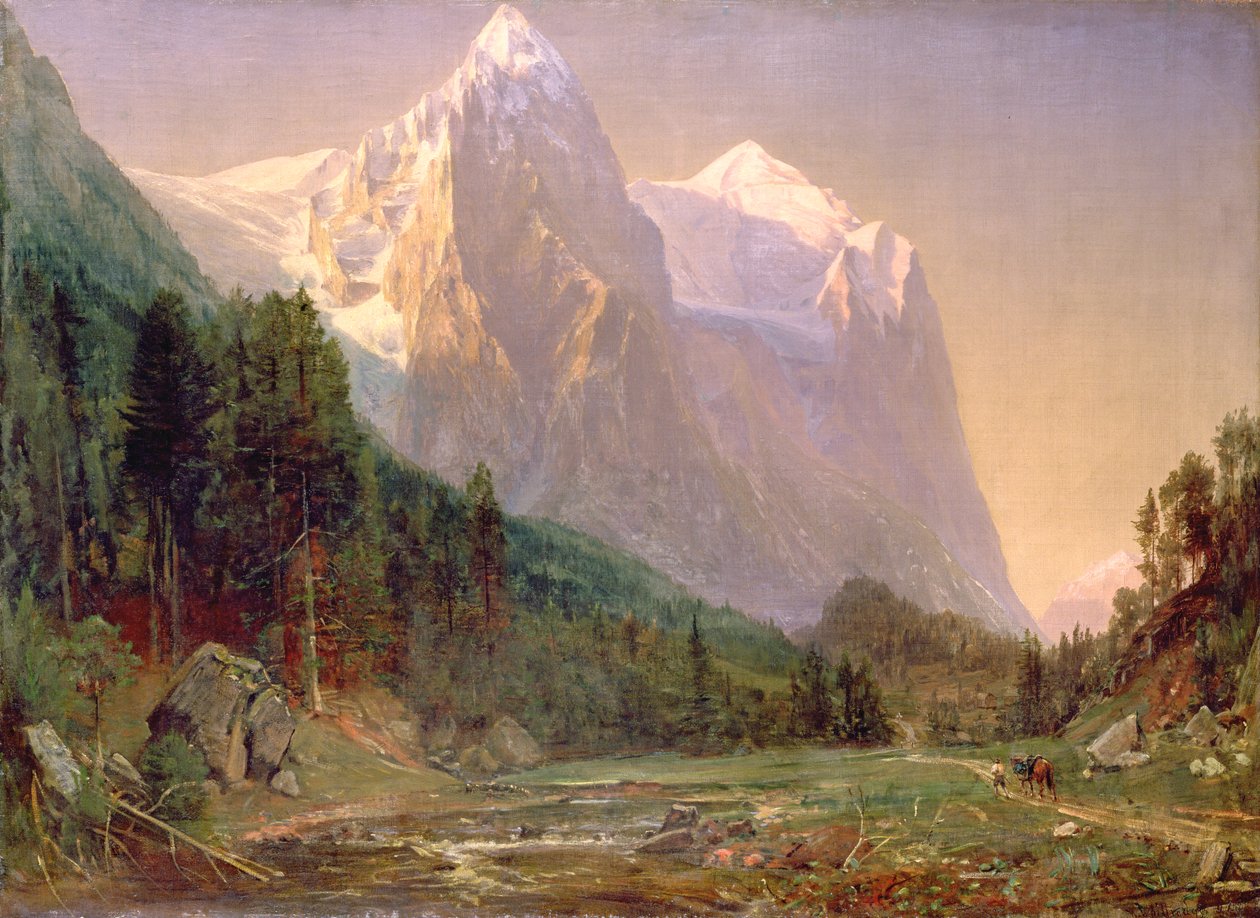 Soluppgång på Wetterhorn, 1858 av Thomas Worthington Whittredge