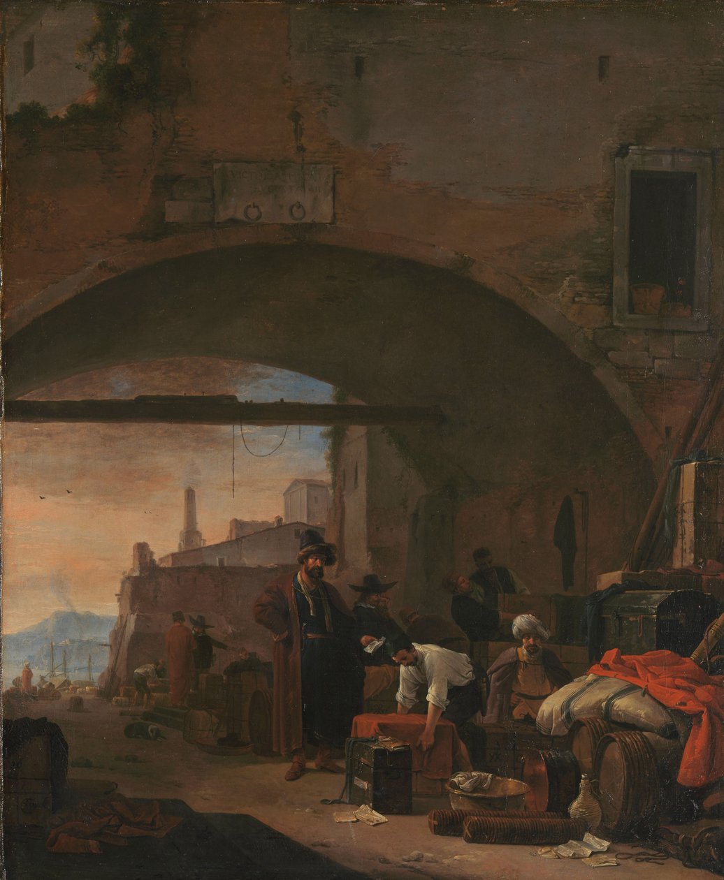Utsikt över en levantinsk hamn, 1640-77 av Thomas Wyck