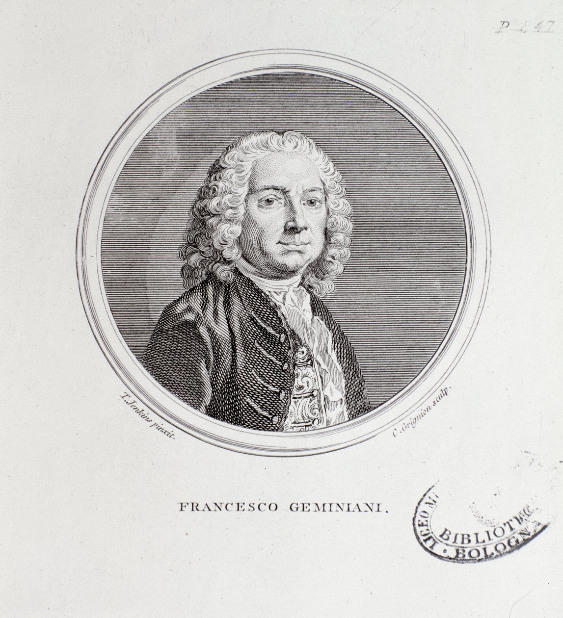 Porträtt av Francesco Geminiani (1687-1762), italiensk kompositör och violinist av Thomas Jenkins