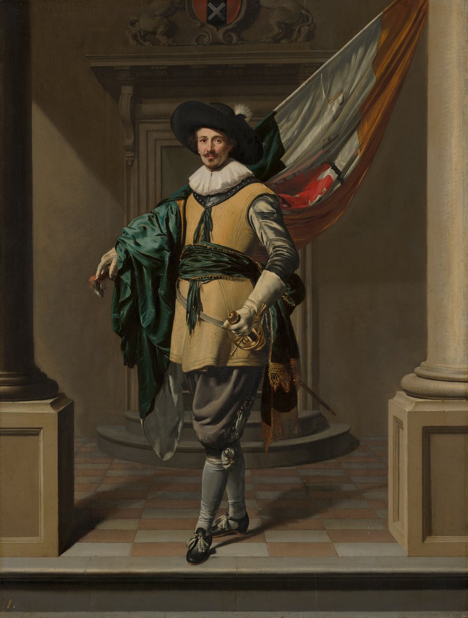Porträtt av Loef Vredericx (1590-1668) som standardbärare av Thomas de Keyser