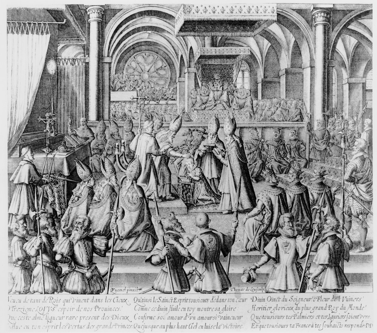Ceremonin för Ludvig XIII:s kröning i Reims den 17 oktober 1610. av Thomas de Leu
