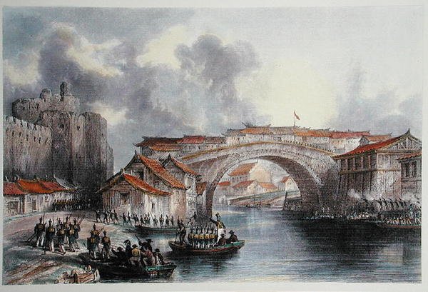 West gate of Ching Keang Foo, c.1850 (color litho) (färgversion av 367544) av Thomas (after) Allom