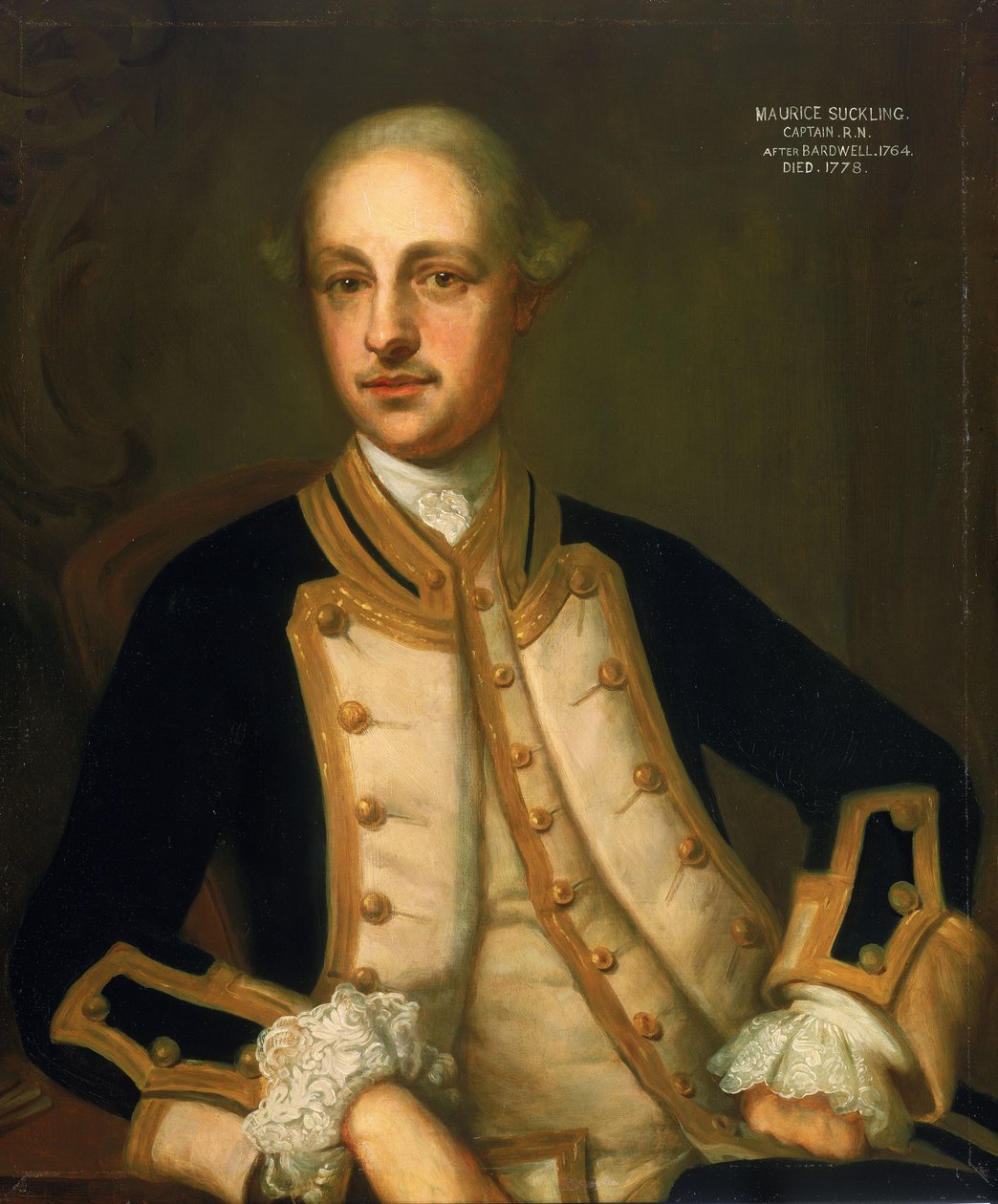Kapten Maurice Suckling (1725-1778) av Thomas (after) Bardwell
