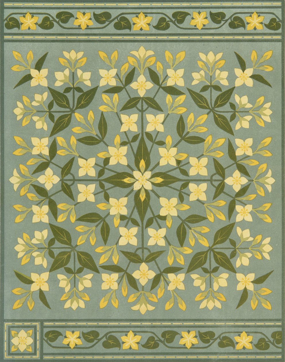Motiv till en kudde från "The Art of Embroidery, A Treatise on the Practise of Decorative Needlework av Thomas (after) Crane