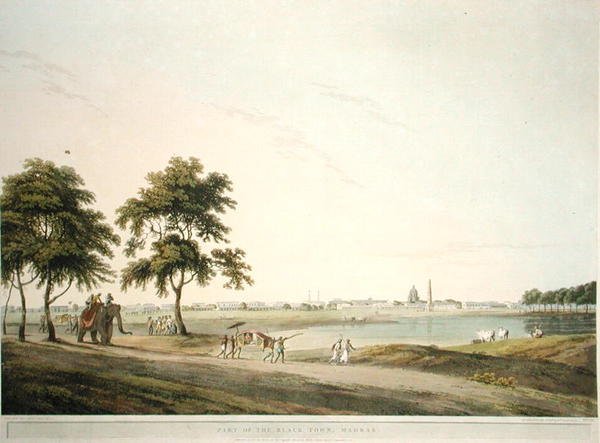 Del av Black Town, Madras, skylt 34 från 