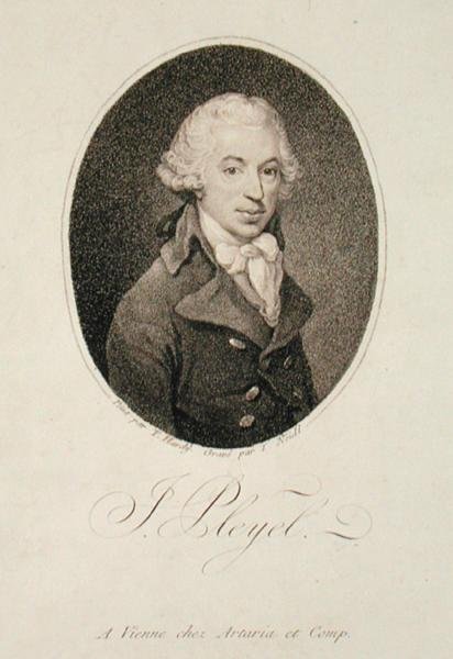 Porträtt av Ignace Pleyel (1757-1831) graverad av Johann Joseph Neidl (1776-1832) (gravyr) av Thomas (after) Hardy