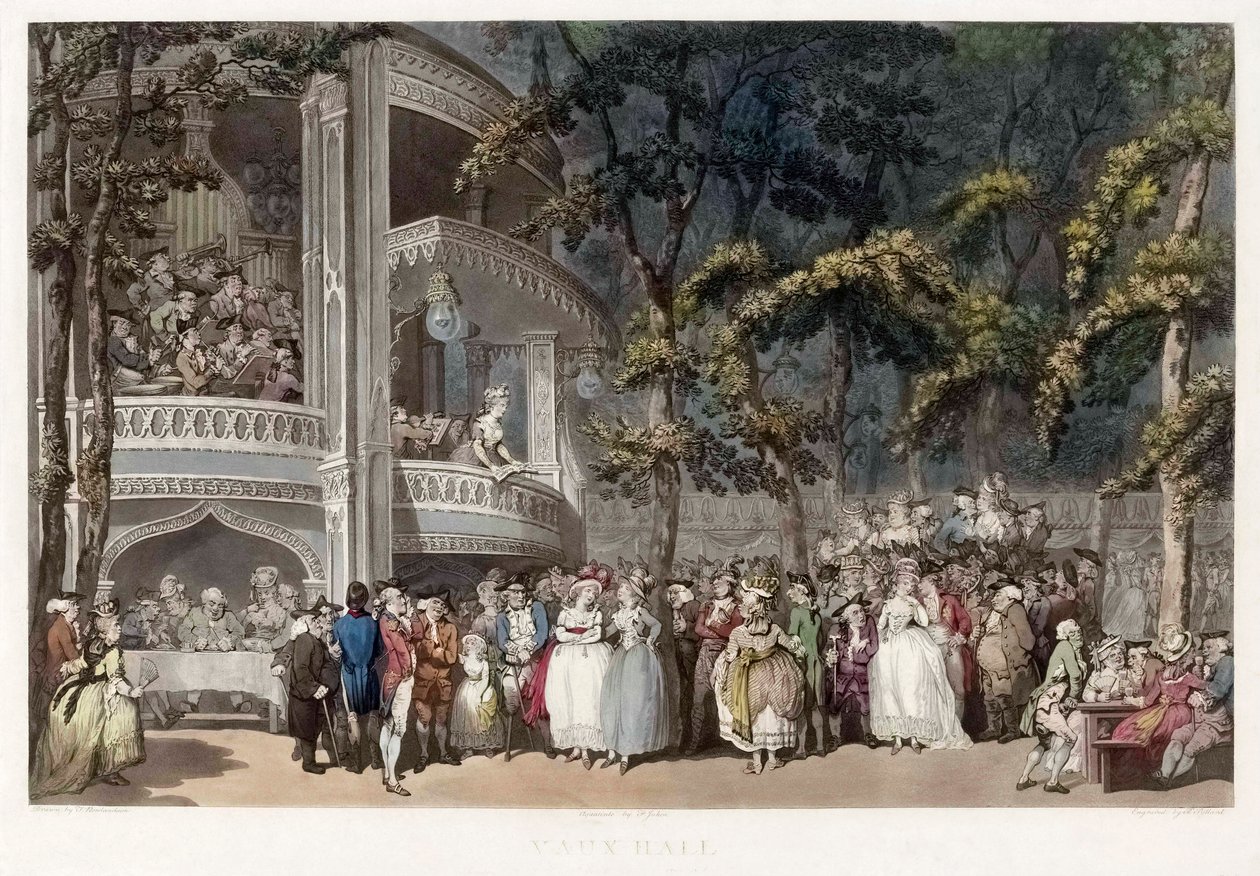 Vauxhall Gardens, London på 1700-talet av Thomas (after) Rowlandson