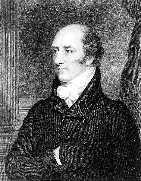 Porträtt av George Canning (1770-1827) graverad av William Holt (gravyr) (s/v foto) av Thomas (after) Stewardson