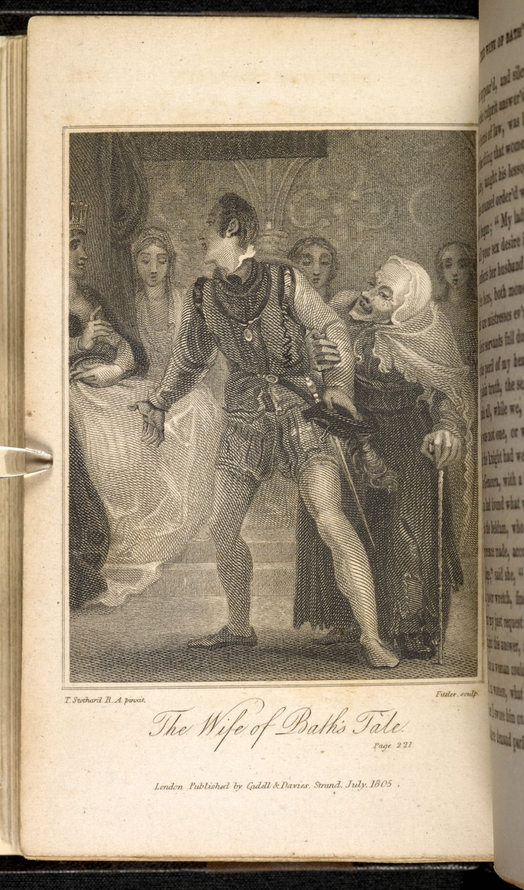 "Hag hävdar make" Wanton Wife of Bath, scen från Wife of Bath