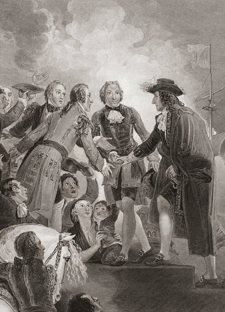 William, Prince of Orange (senare kung William III) landar i Brixham. (skriva ut) av Thomas (after) Stothard