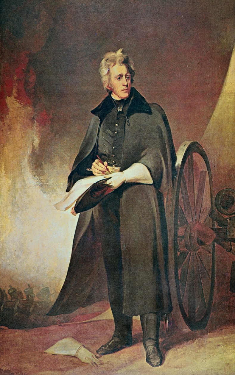 General Andrew Jackson (färg litho) av Thomas (after) Sully