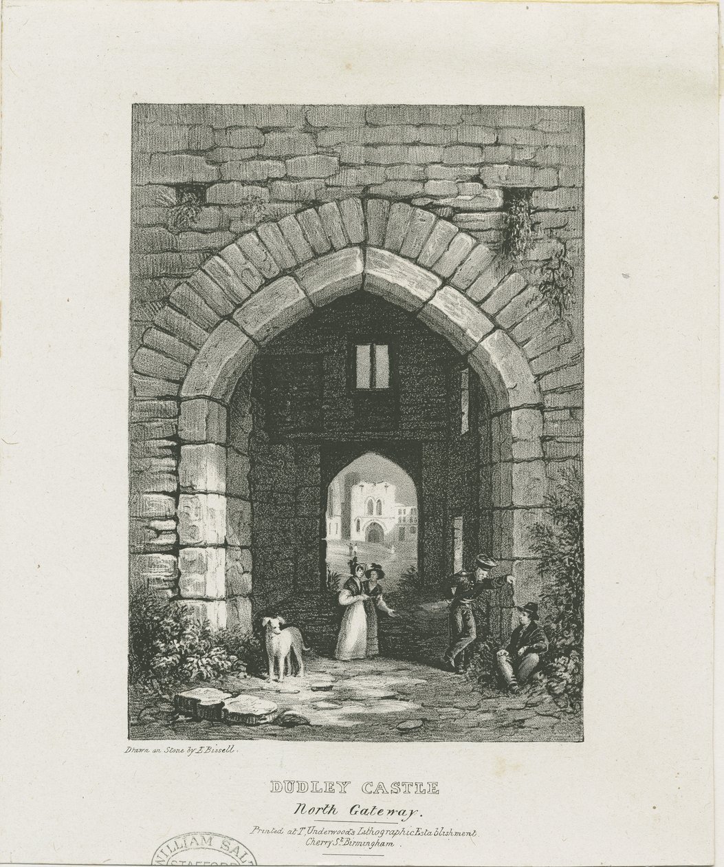 Dudley Castle - North Gateway: gravyr och [?1800-talet] (tryck) av Thomas (after) Underwood