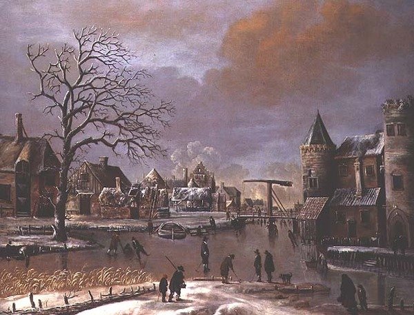 Åkare på en frusen kanal av Thomas Heeremans