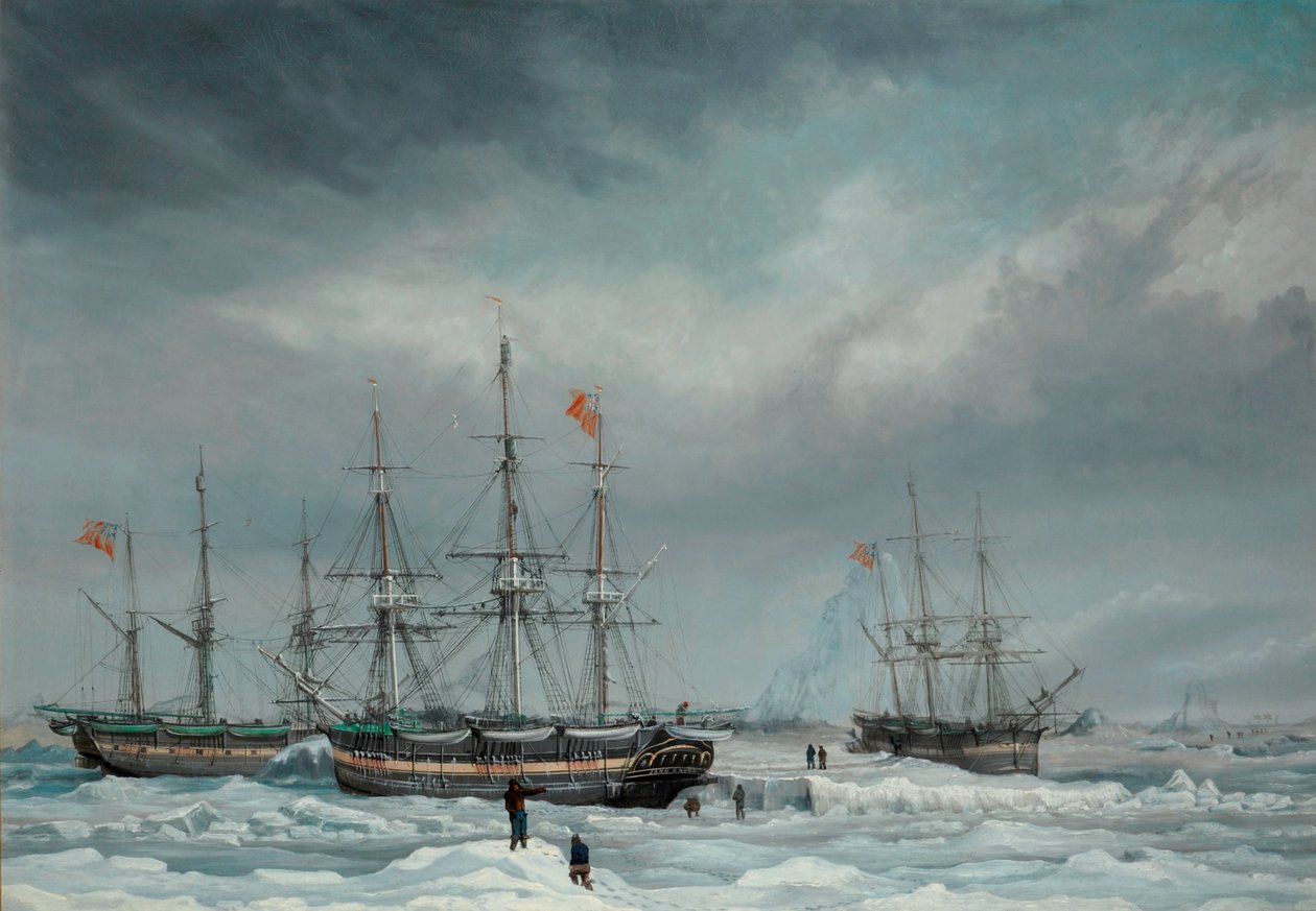 The Jane, Viewforth och Middleton fast i isen av Thomas A. Binks