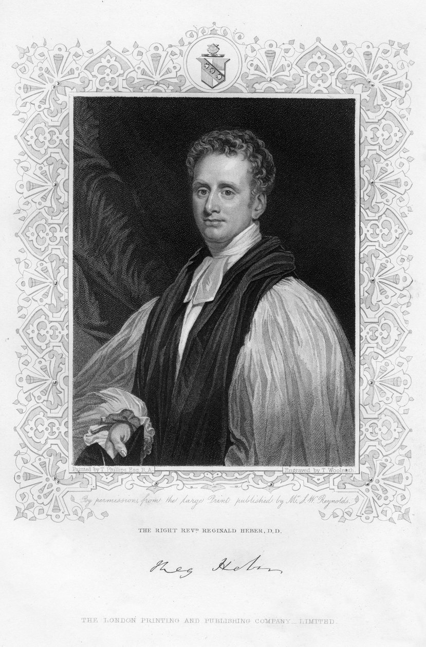 Reginald Heber 1783-1826, biskop av Calcutta, 1800-talet. av Thomas A. Woolnoth