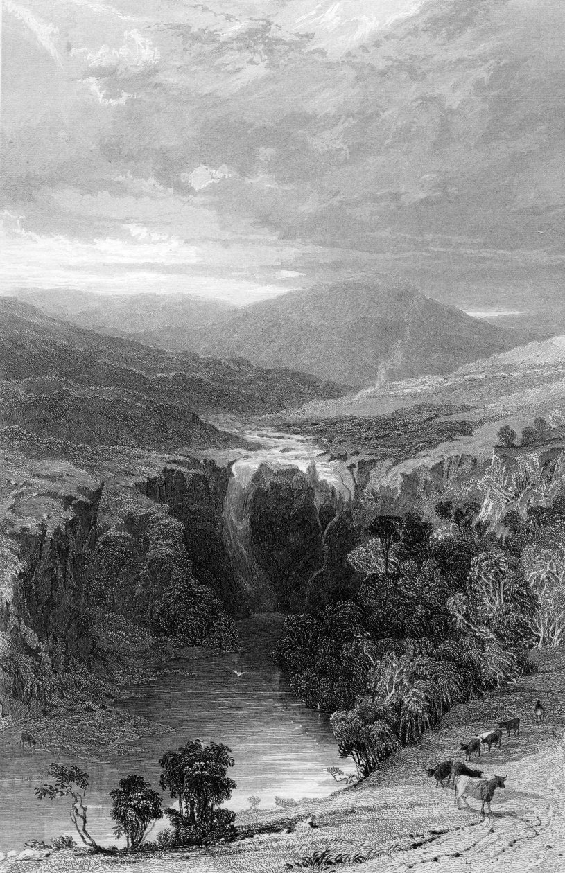 High Force vid Tees, Durham, ca 1835 av Thomas Allom
