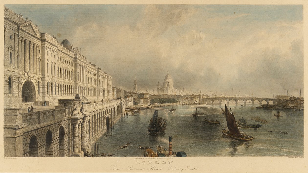"Vy över London, England, från marinbyggnaden Somerset House, med Saint Paul