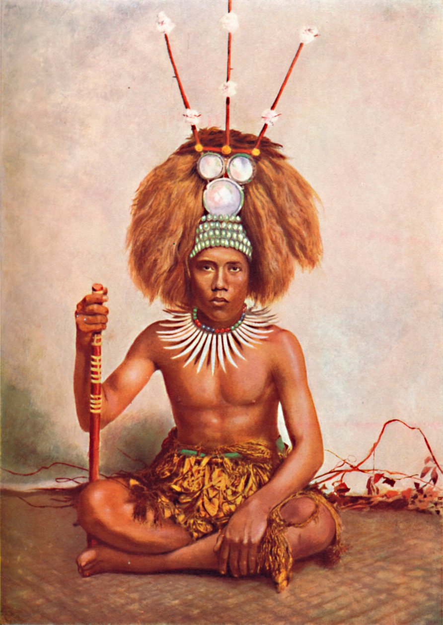 En samoansk hövding i full ceremoniell kostym, 1902 av Thomas Andrew
