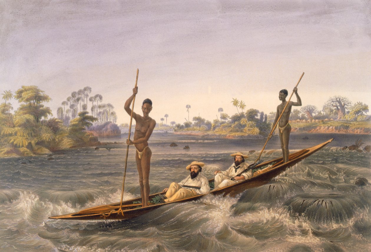Zanjueelah, forsens båtsman, pub. 1865. av Thomas Baines