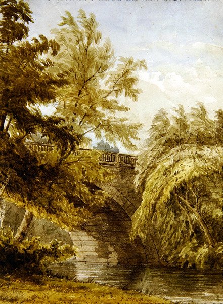 Landskap (akvarell på papper) av Thomas Baker