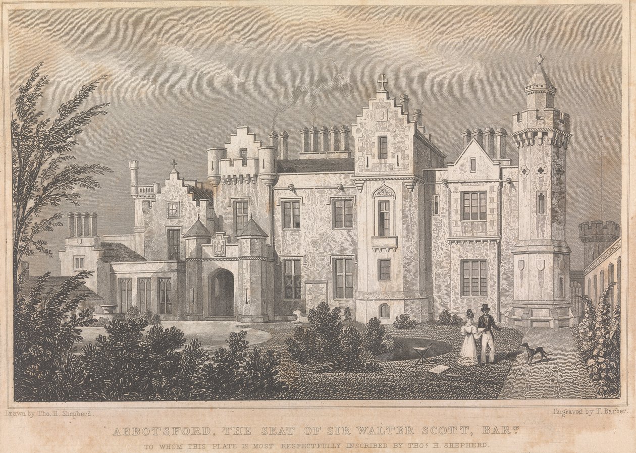Abbotsford, sätet för Sir Walter Scott Bart; sida - (volym ett) av Thomas Barber