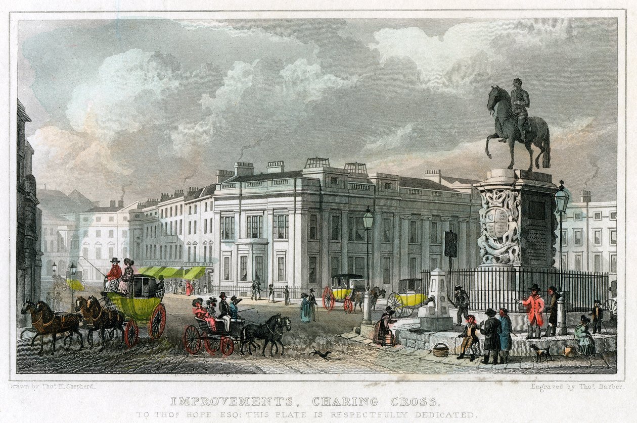 Improvements, Charing Cross, Westminster, London, 1828. av Thomas Barber