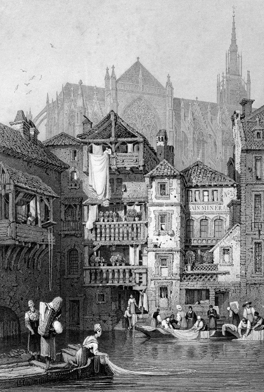 Utsikt i Metz, norra Frankrike, 1800-talet av Thomas Barber
