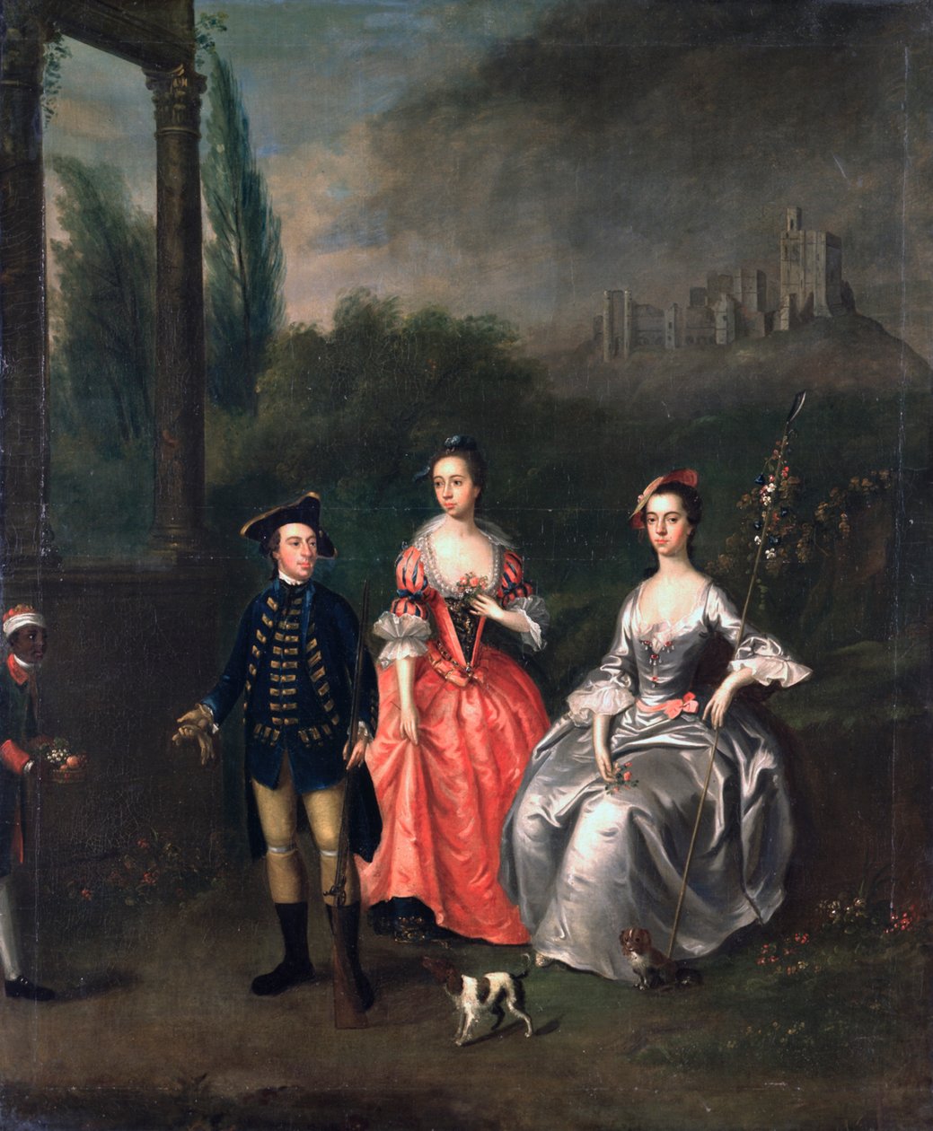 Porträtt av kapten Fenwick, hans hustru Isabella Orde och hans syster Ann, ca 1746 av Thomas Bardwell
