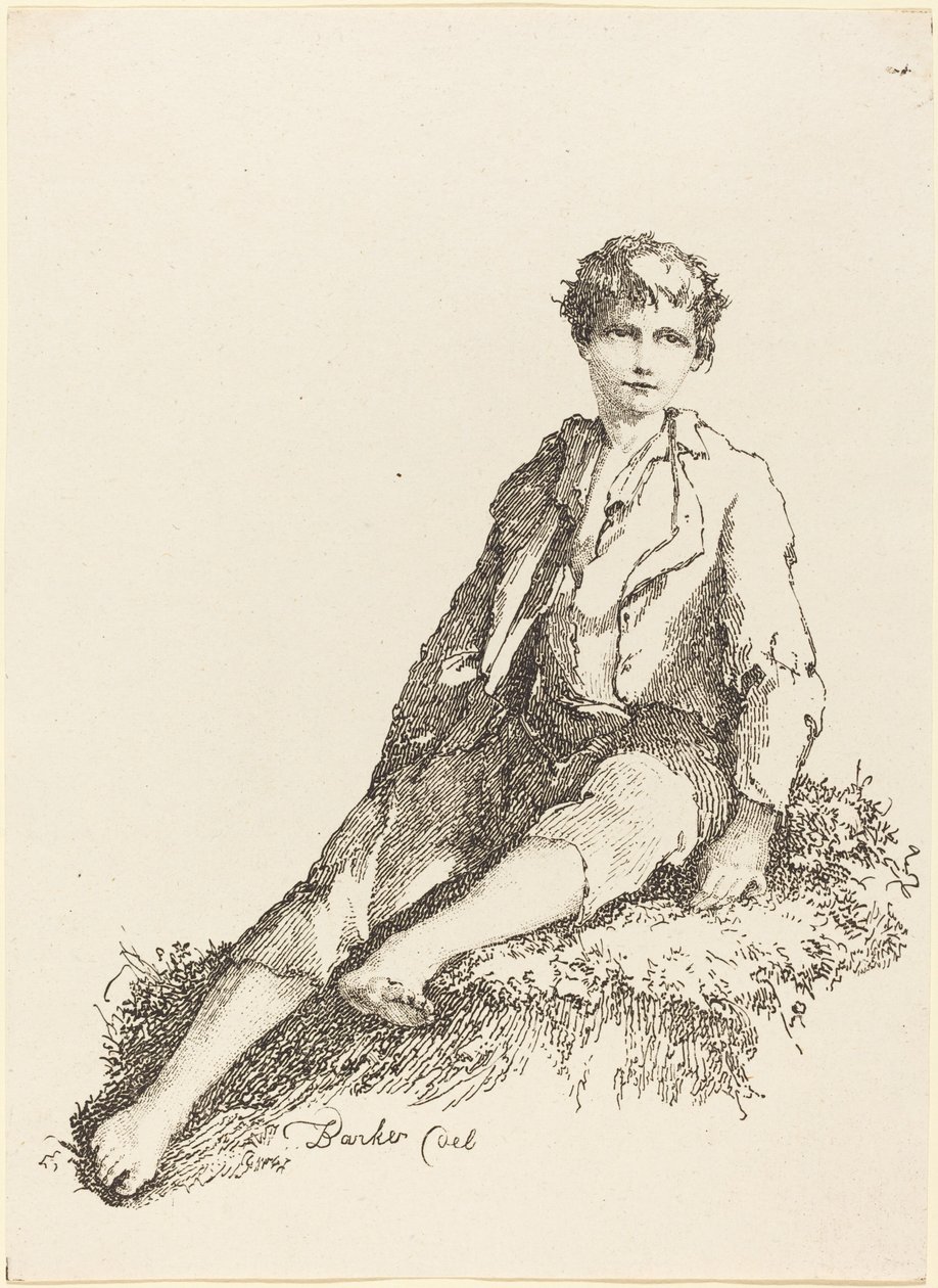Sittande ung pojke, 1803. av Thomas Barker