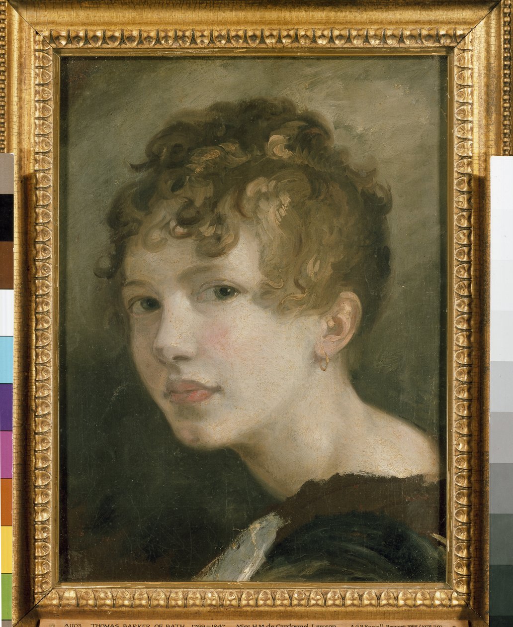 Porträtt av fröken H.M. de Cardonnel Lawson, 1800-talet av Thomas Barker of Bath